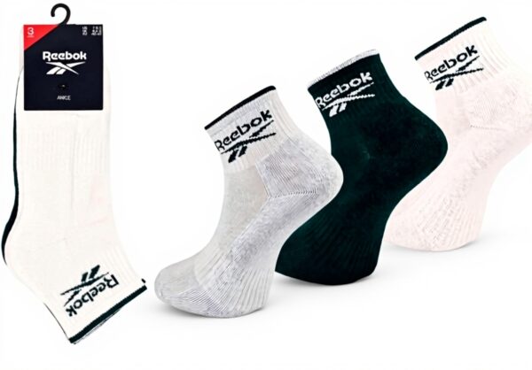Reebok Calze sportive unisex cotone traspirante set 3 paia