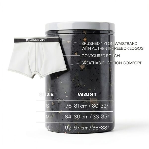 Boxer Uomo Reebok Cotone Elasticizzato Confezione 5 Pezzi-5