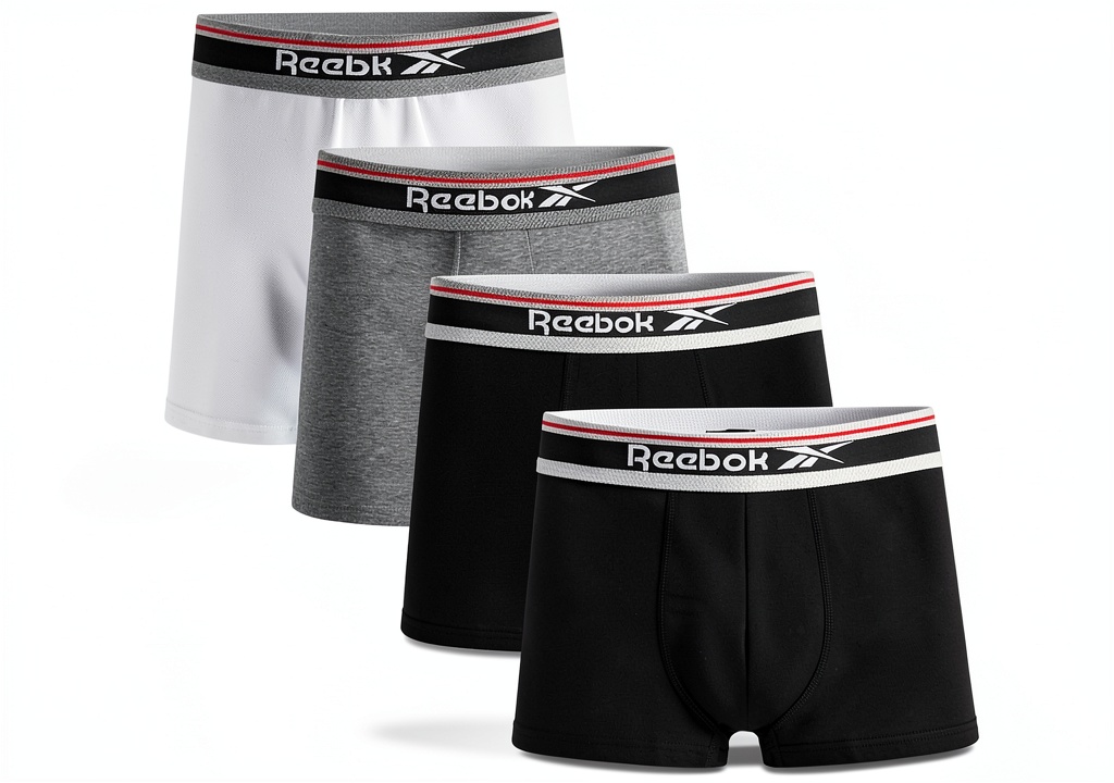 Boxer Reebok in cotone elasticizzato su sfondo neutro