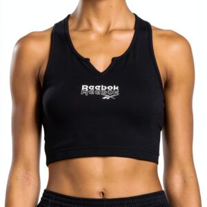 Reebok reggiseno sportivo donna nero supporto spallacci rinforzati-0