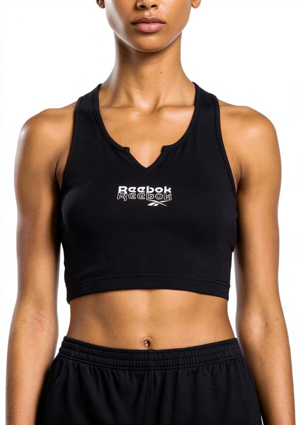 Reebok reggiseno sportivo donna nero supporto spallacci rinforzati-0