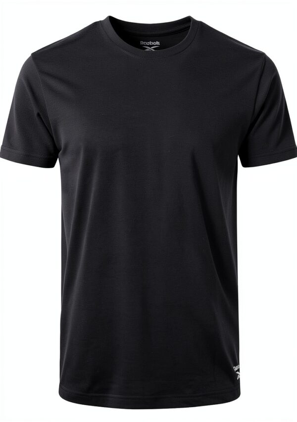 Reebok T Shirt Uomo Versatile Cotone 60%/40% Nero/Bianco/Grigio Marl-8