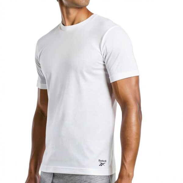 Reebok T Shirt Uomo Versatile Cotone 60%/40% Nero/Bianco/Grigio Marl-3