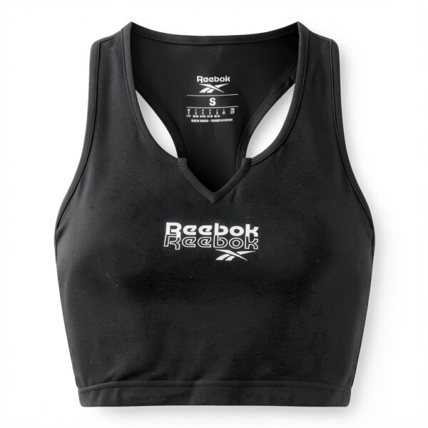 Reebok reggiseno sportivo donna nero supporto spallacci rinforzati-5