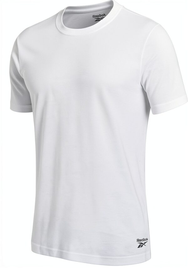 Reebok T Shirt Uomo Versatile Cotone 60%/40% Nero/Bianco/Grigio Marl-6