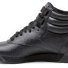 Reebok Freestyle Hi Women Sneaker Pelle Morbida Nero EVA-3