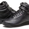 Reebok Freestyle Hi Women Sneaker Pelle Morbida Nero EVA-6