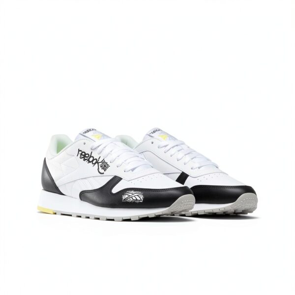 Reebok Classic Leather Scarpe da Ginnastica CBLACK/FTWWHT/ACIYEL 39 EU-1